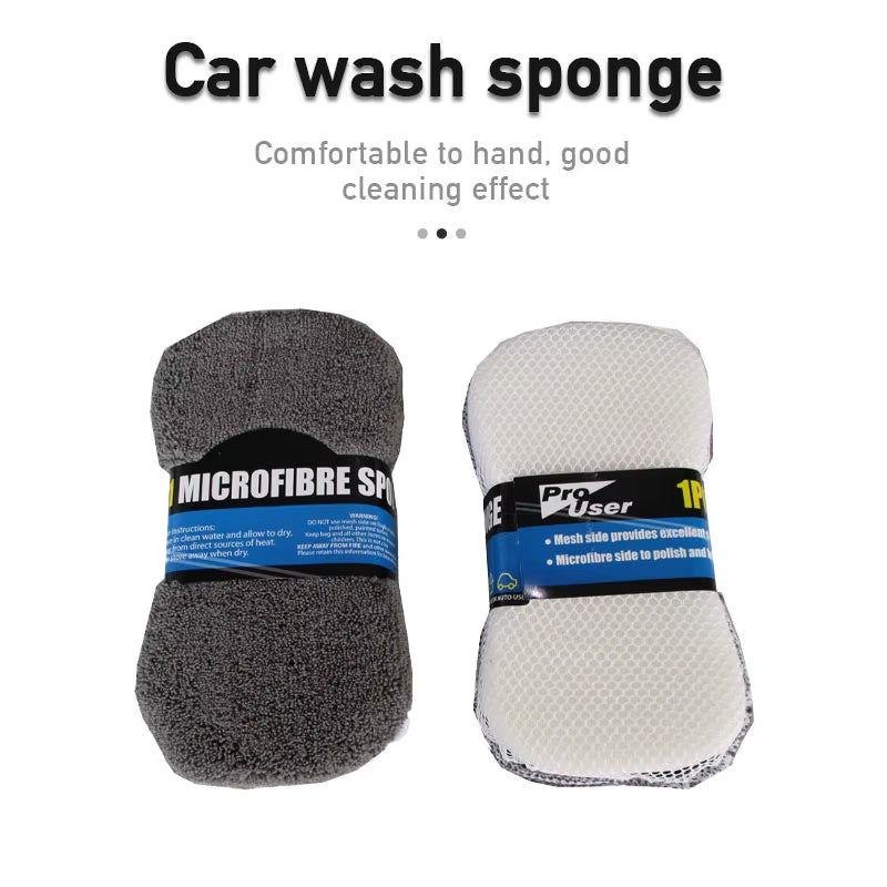 SEAMETAL 9Pcs Car Wash Cleaning Kits Microfiber Towels Blush Sponge Wash Glove Polish Care Applicator Pads Car Wash Accessories