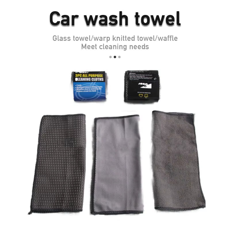 SEAMETAL 9Pcs Car Wash Cleaning Kits Microfiber Towels Blush Sponge Wash Glove Polish Care Applicator Pads Car Wash Accessories